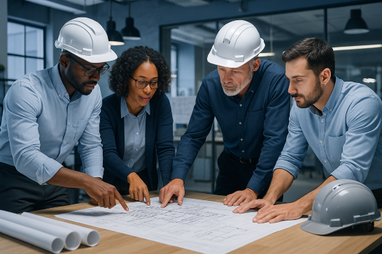 Equipe de engenheiros da Hidráulica Marques